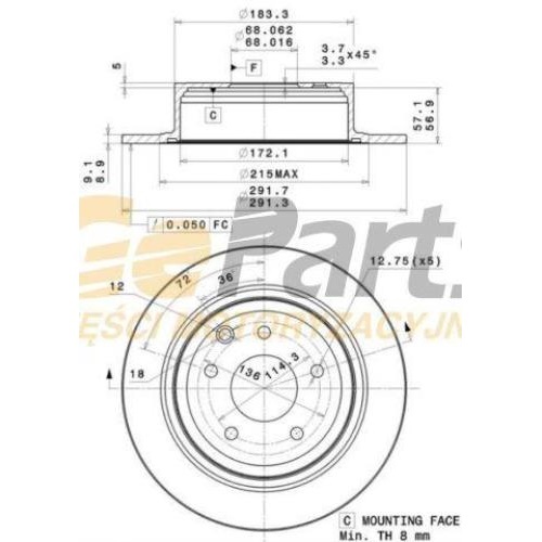 Ilustracja 40H1024-OYO OYODO TARCZA HAM./T/ NISSAN QASHQAI 07> (!)