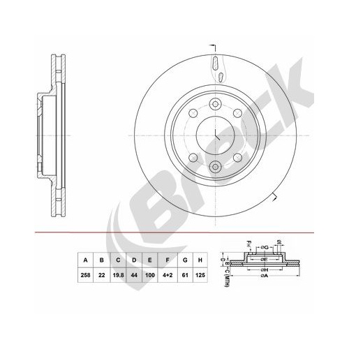 Ilustracja BR 436 VA100 BRECK TARCZA HAM./P/ RENO CLIO IV 12>