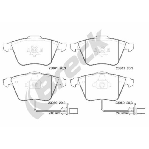 Ilustracja 23950 00 552 10 BRECK KLOCKI HAM./P/ AUDI A4,A6,A8 04>