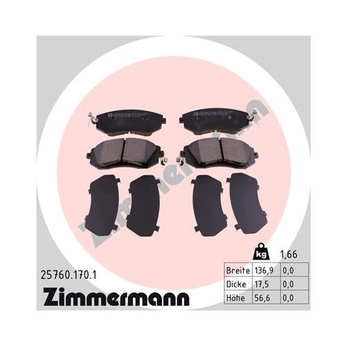 Ilustracja 25760.170.1 ZIMMERMANN KLOCKI HAM./P/ SUBARU FORESTER 02> /PC/ (!)
